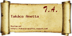 Takács Anetta névjegykártya