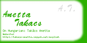 anetta takacs business card